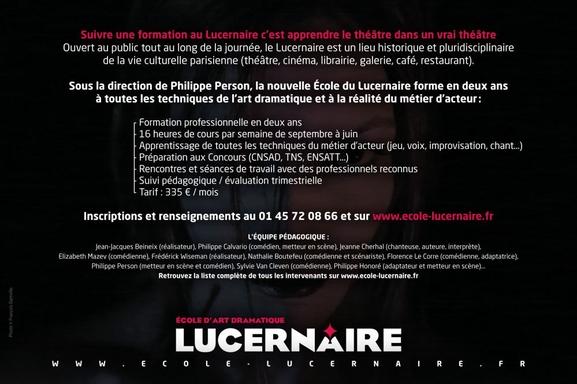 Le Lucernaire ouvre son école d'art dramatique. Les auditions sont ouvertes, présentez-vous!