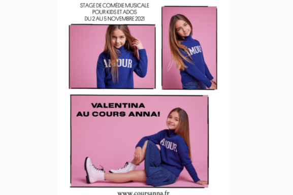 Un stage comédie musicale au cours Anna en présence de Valentina, membre de kids united et gagnante de l’Eurovision 2020,  ça vous dit ?