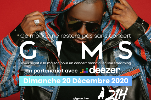 "Gims" l'artiste au 5 millions d’albums en concert ce 20 décembre 2020, ca se passe en ligne et vous êtes invité !