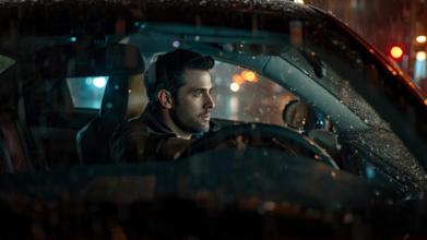 Casting homme et femme avec voiture foncée pour tournage film